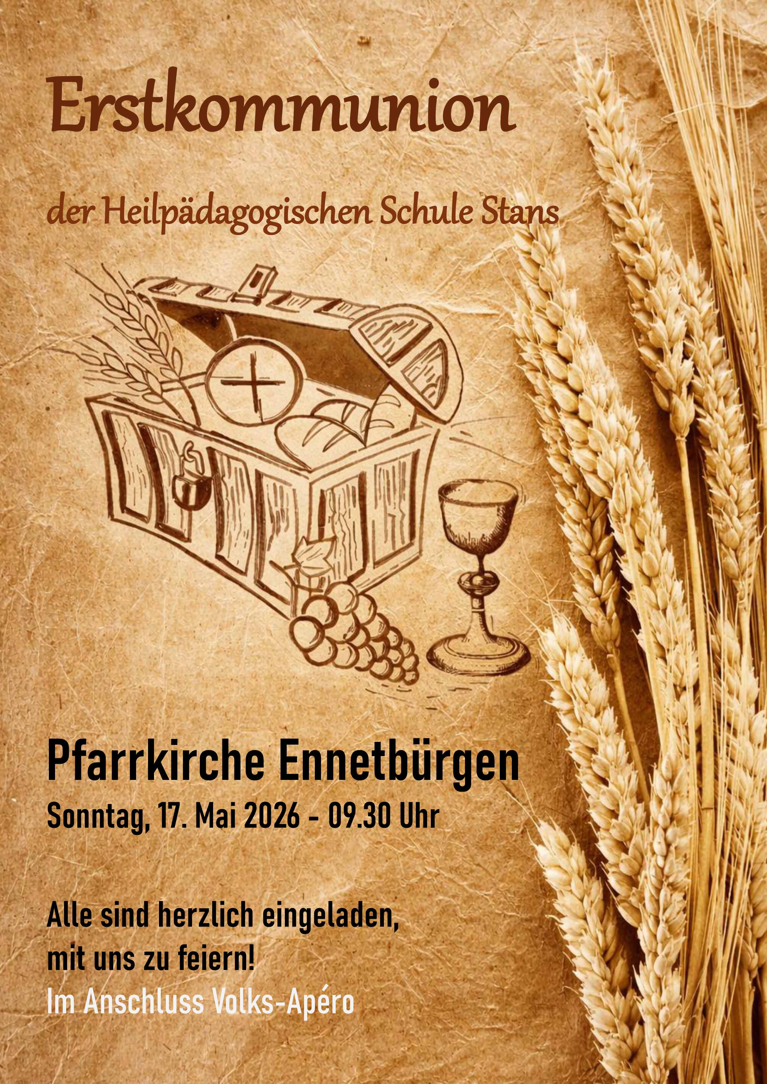 Pfarreiblatt Eintrag EK Homepage